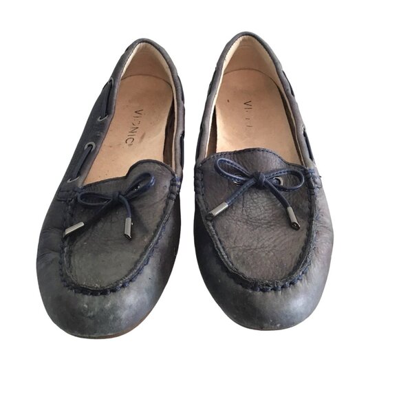 VICINI- WOMENS NAVY SLIPON SHOES SIZE 7.5 - Picture 2 of 8